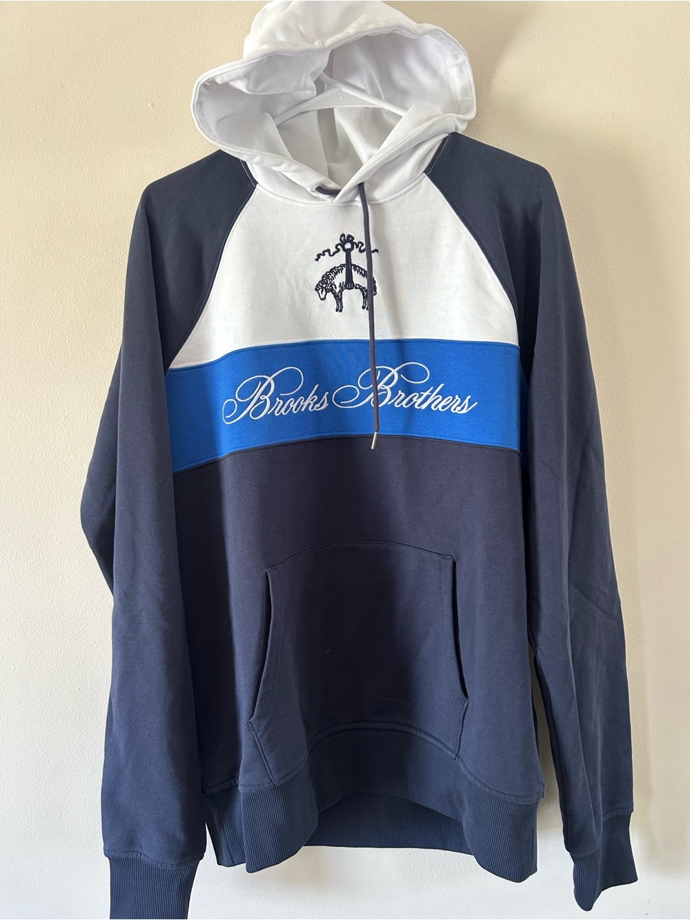 Brooks Brothers Navy, White & Blue Crewneck Hoodie